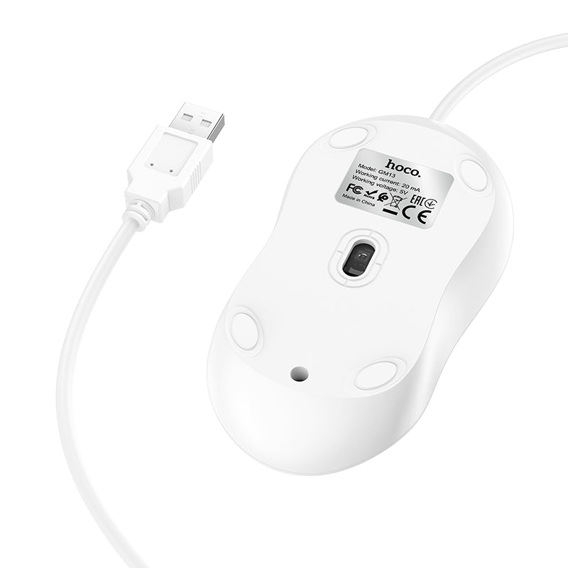 Hoco. GM13 Ratón Para Ordenador Con Cable Largo
