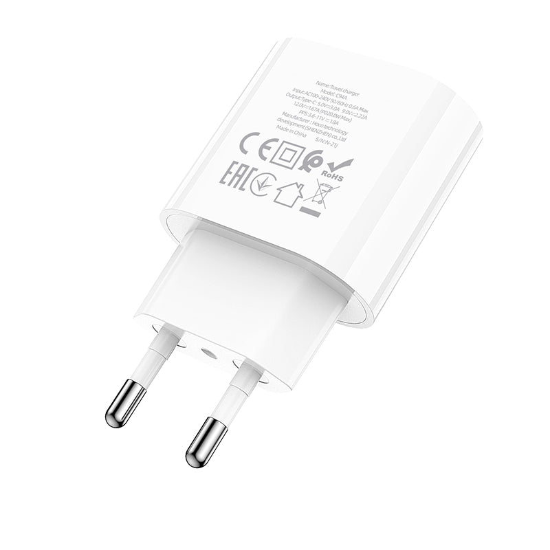 Hoco. C94A Cargador USB-C PD20W de Puerto Único