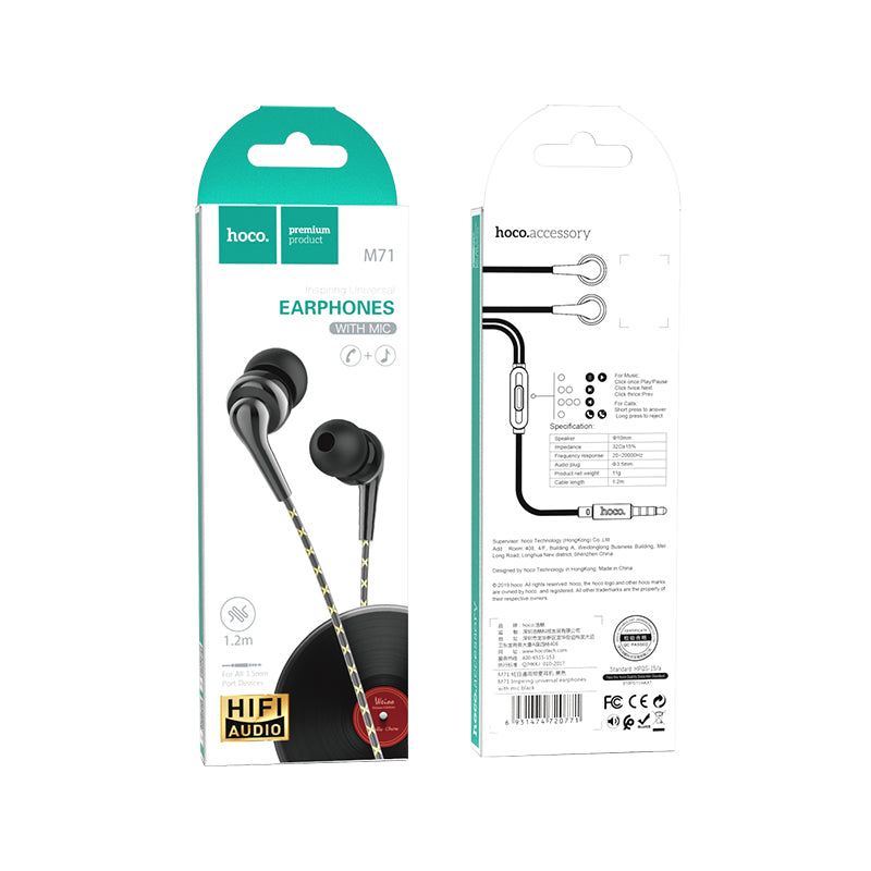 Hoco. M71 Auriculares Universales Con Micrófono